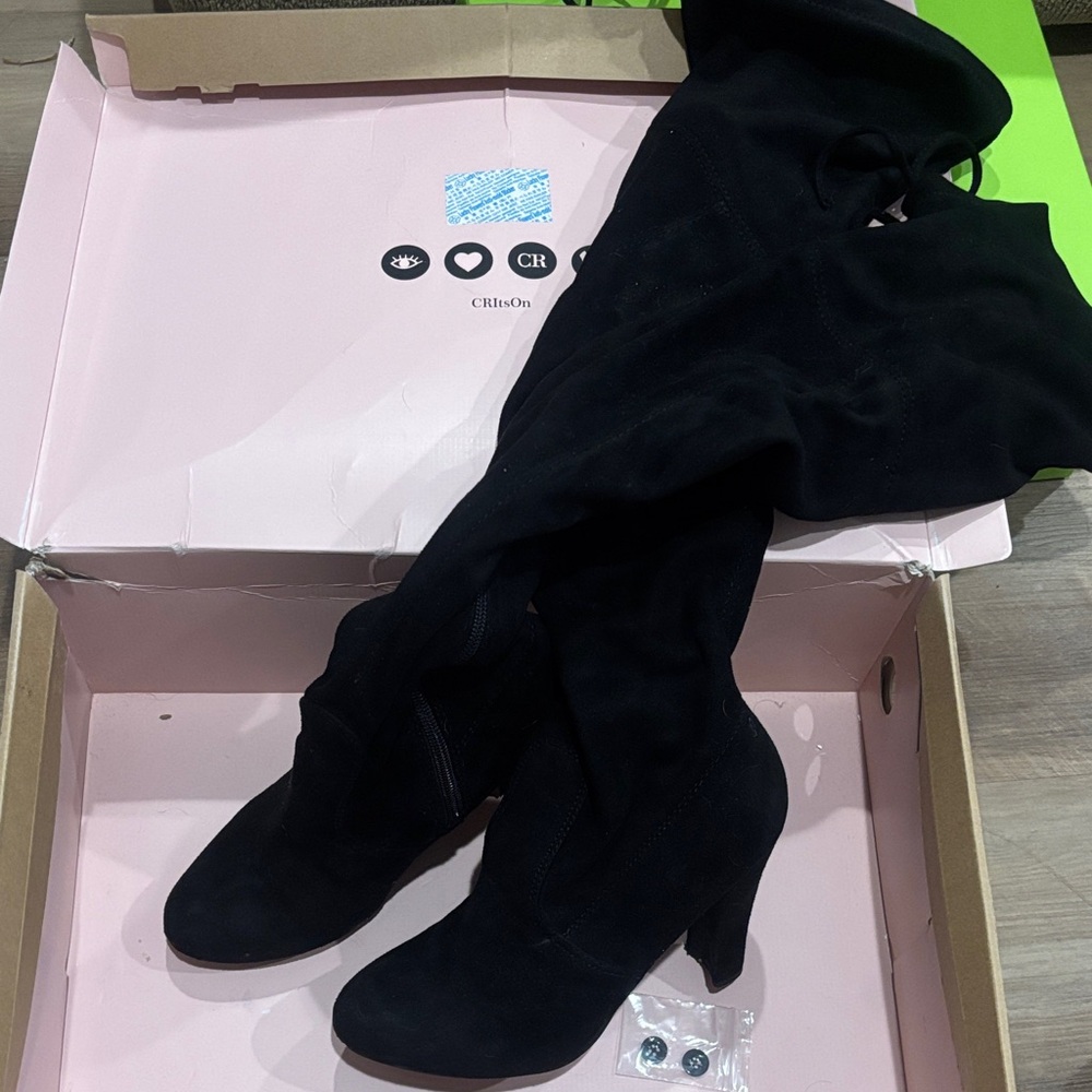 Charlotte Russe Elegant Black Heeled Boots